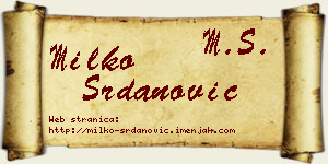 Milko Srdanović vizit kartica